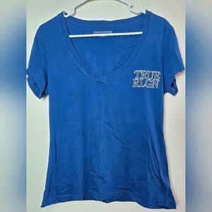 Women's True Religion V-Neck Short Sleeve Shirt, Size Large